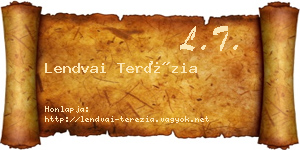 Lendvai Terézia névjegykártya